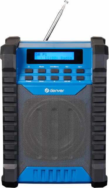 Denver WRD-60 Baustellenradio mit DAB+, Bluetooth und 100 Watt in Schwarz oder Blau - Bild 2