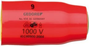 Gedore VDE Steckschlüsseleinsatz 3/8 Zoll 6-kant 10 mm aus Chrom-Vanadium in Rot - Bild 1