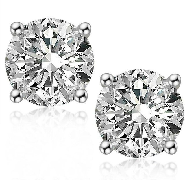 POMOiii Ohrringe 925 Silber, Moissanit Diamant, Damen - Bild 1
