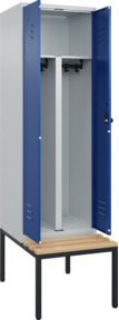 C+P PSA Doppel-Spind Classic PLUS Sitzbank mit 2 Abteilen aus Buche-Hartholz, B/T/H: 212 x 60 x 81,5 cm - Bild 1