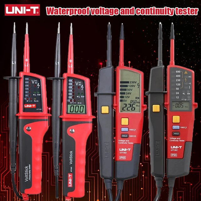 UNI-T Digitales Voltmeter und Spannungskontinuitätstester mit automatischer Bereichswahl und Phasenfolge-Prüfung, wasserdicht - Bild 1