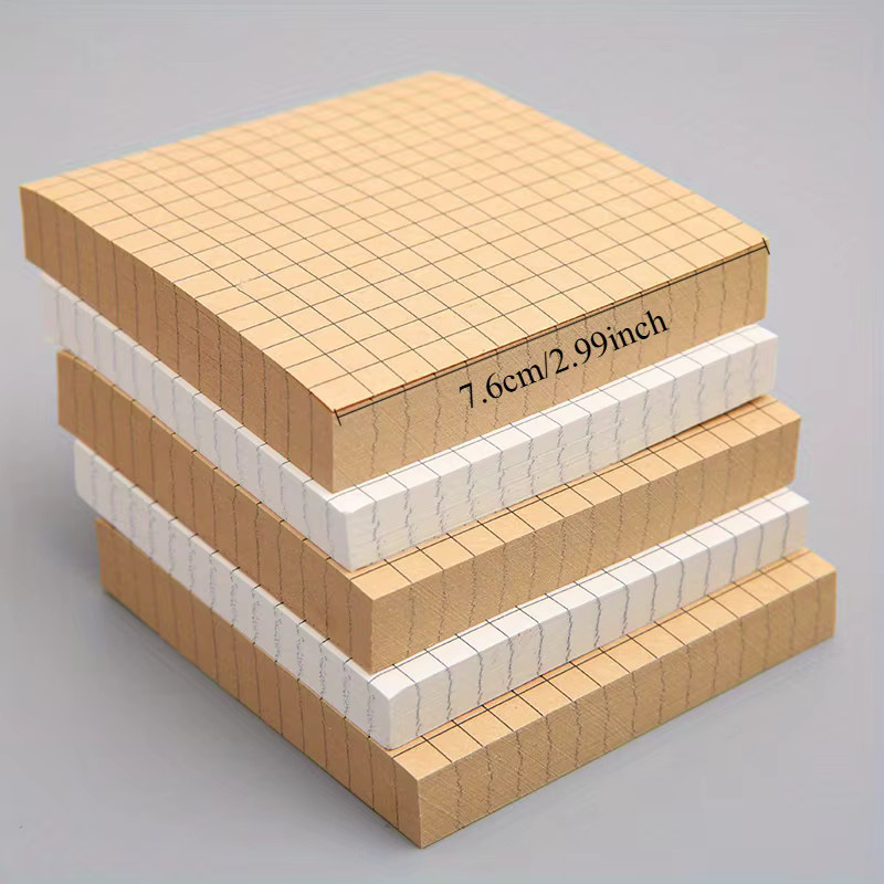 TWBEB Raster-Haftnotizblock mit quadratischem Design, abnehmbare selbstklebende Notizblöcke für Büro und Studium, weiß und mehrfarbig - Bild 2