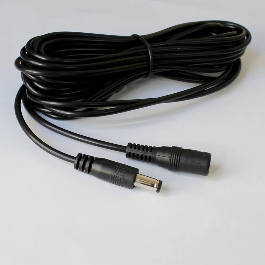DC Power Splitter Kabel 1 Buchse auf 2 Stecker DC 5,5x2,1mm 18AWG 5 m Verlängerungskabel für LED Streifen und CCTV Kamera in Schwarz - Bild 3