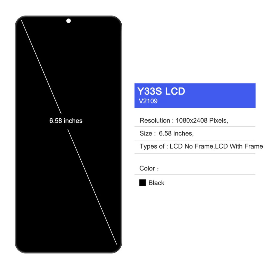 Vivo Y33S V2109 LCD Display mit Touch Screen Ersatzteil in Schwarz - Bild 3