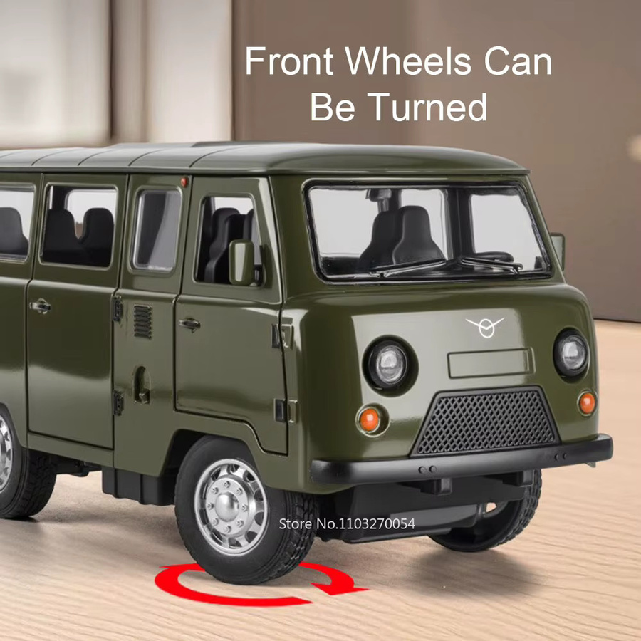 MAKEDA UAZ Traveler Hunter Diecast Modell, 1:18, Metall, Grün, mit Licht und Sound - Bild 2