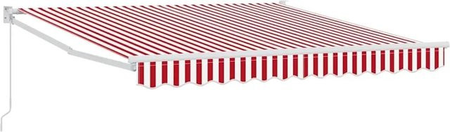 vidaXL Einziehbare Markise aus Polyester und Aluminium in Rot und Weiß, Breite: 300 cm, Ausladung: 250 cm - Bild 1