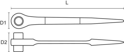 Bahco SC2RM-19-22 Gerüstbauknarre für 19 mm und 22 mm - Bild 1