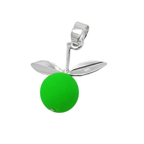 SIGO Anhänger Apfel, 925 Silber, leuchtgrün, Unisex - Bild 1