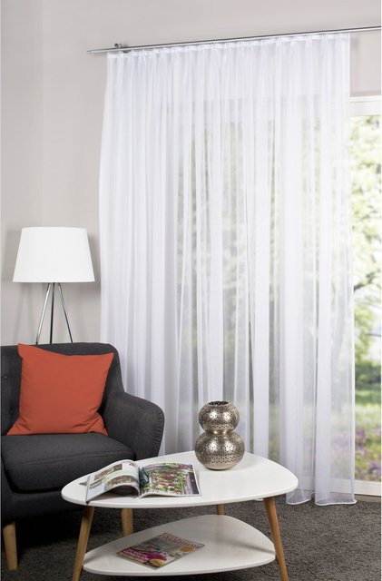 Heine Home Dekostore aus 100% Polyester in Weiß und Transparent mit Pencil Pleat Tape - Bild 1