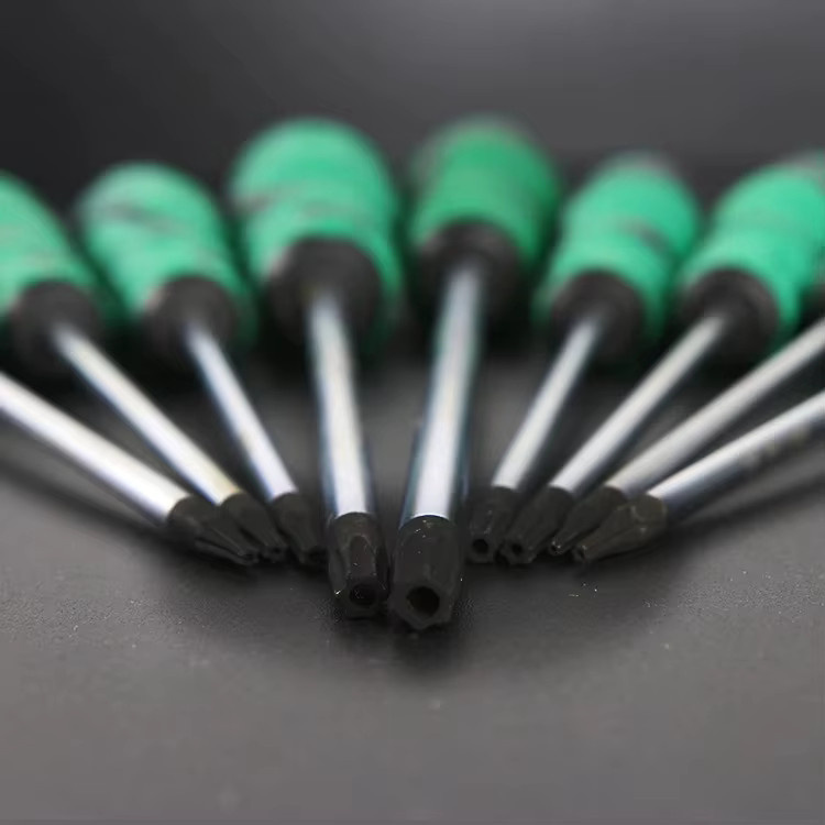 LAOA 9-teiliges Magnetisches Torx-Schraubendreher-Set aus S2-Stahl in Grün mit Mittelloch-Torx und Sechskant-Spezialbits - Bild 3