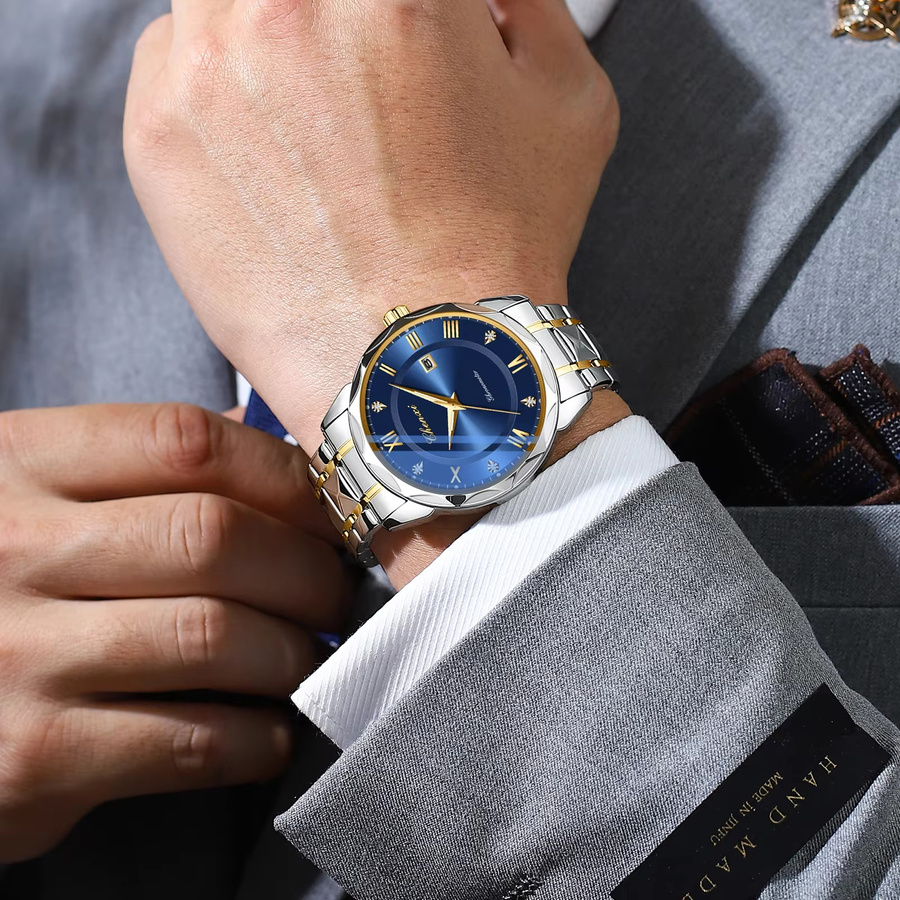 CHENXI Armbanduhr Quarz, Edelstahl, Blau, Herren - Bild 2