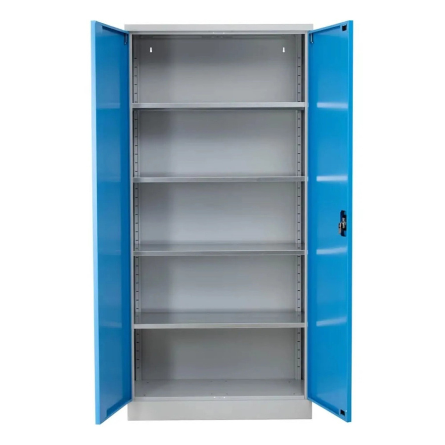 PROREGAL Stahlschrank Bee mit 5 Fachböden und Scharniertüren, Grau und Hellblau, H x B x T: 195 x 92 x 60 cm - Bild 2