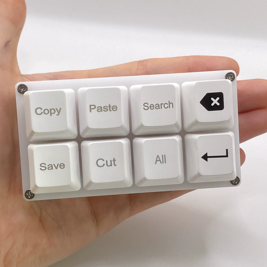BTXETUEL Programmierbare 8-Tasten Mechanische Einhand-Gaming-Tastatur mit USB-Anschluss in Weiß - Bild 2