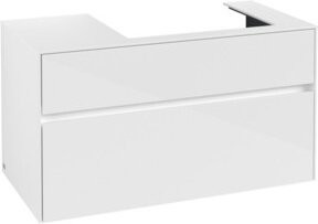 Villeroy & Boch Waschtischunterschrank Collaro in Weiß Hochglanz mit internen Schubladen, Wandmontage, B/T/H: 100 x 54,8 x 50 cm - Bild 1