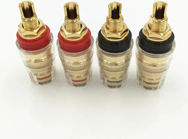 HEDANP Lautsprecher Terminal Binding Post Audio Adapter, vergoldet, Multicolor, geeignet für 5mm Bananenstecker - Bild 1