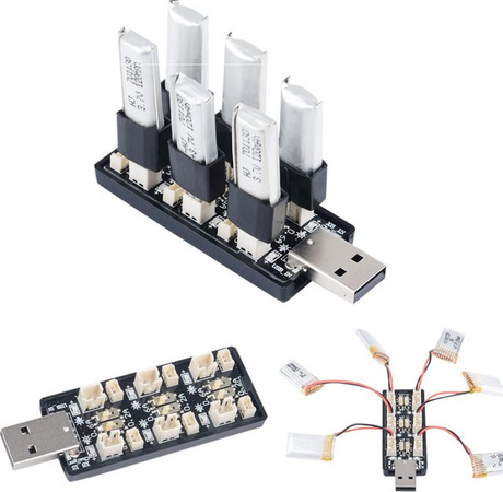 U-Angel-1988 USB Ladegerät Adapter Board für 1S LiHv Lipo Batterien 3,7 V - 3,8 V, Schwarz