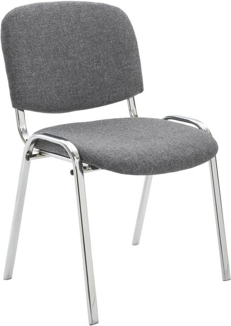 DELUKE Besucherstuhl ZAGREB Konferenzstuhl und Bürostuhl aus Stoff in Grau B: 54 cm, T: 48 cm, H: 79 cm - Bild 1