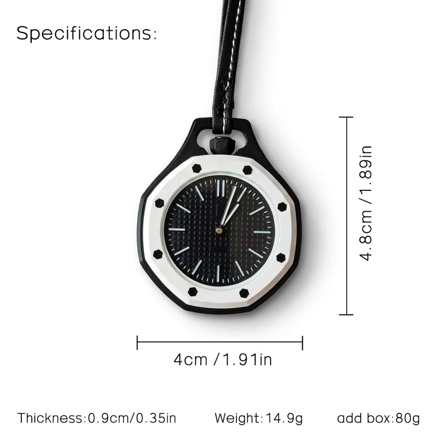 SHIKAI Taschenuhr Quarz, eckig, Lederarmband, Weiß, Unisex - Bild 6