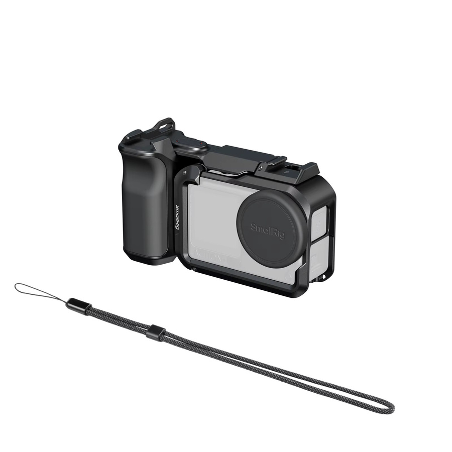 SmallRig Basic Cage Kit für DJI Osmo Action 6 in Schwarz mit Street-Fotografie-Griff, Silikon-Objektivabdeckung und Cold-Shoe-Auslöseradapter - Bild 1