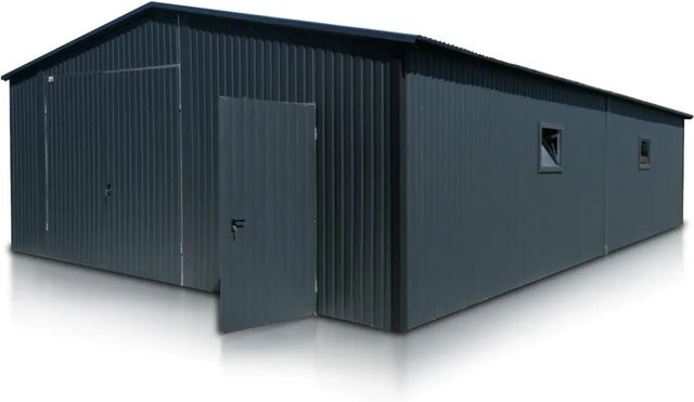 Liderstal Halle Basic Stahlhalle aus Trapezprofilblech in Anthrazit/Graphit, B: 600 cm, T: 1000 cm - Bild 1
