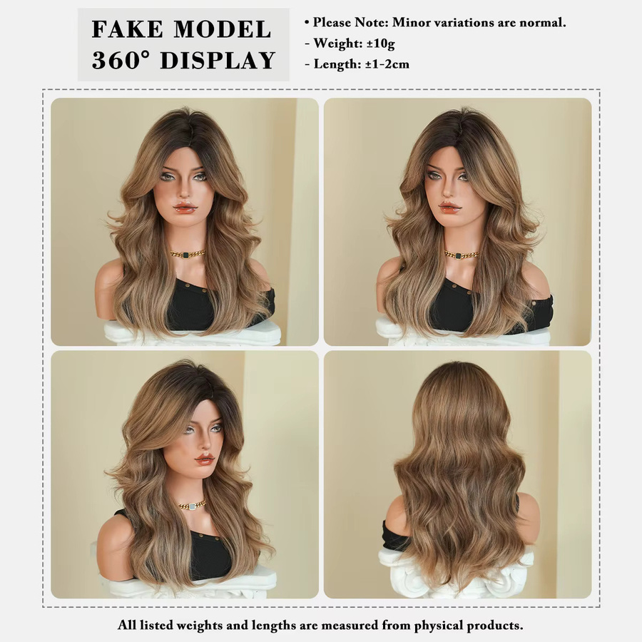 7JHH WIGS Perücke für Damen, schokoladenbraun, synthetisch - Bild 3