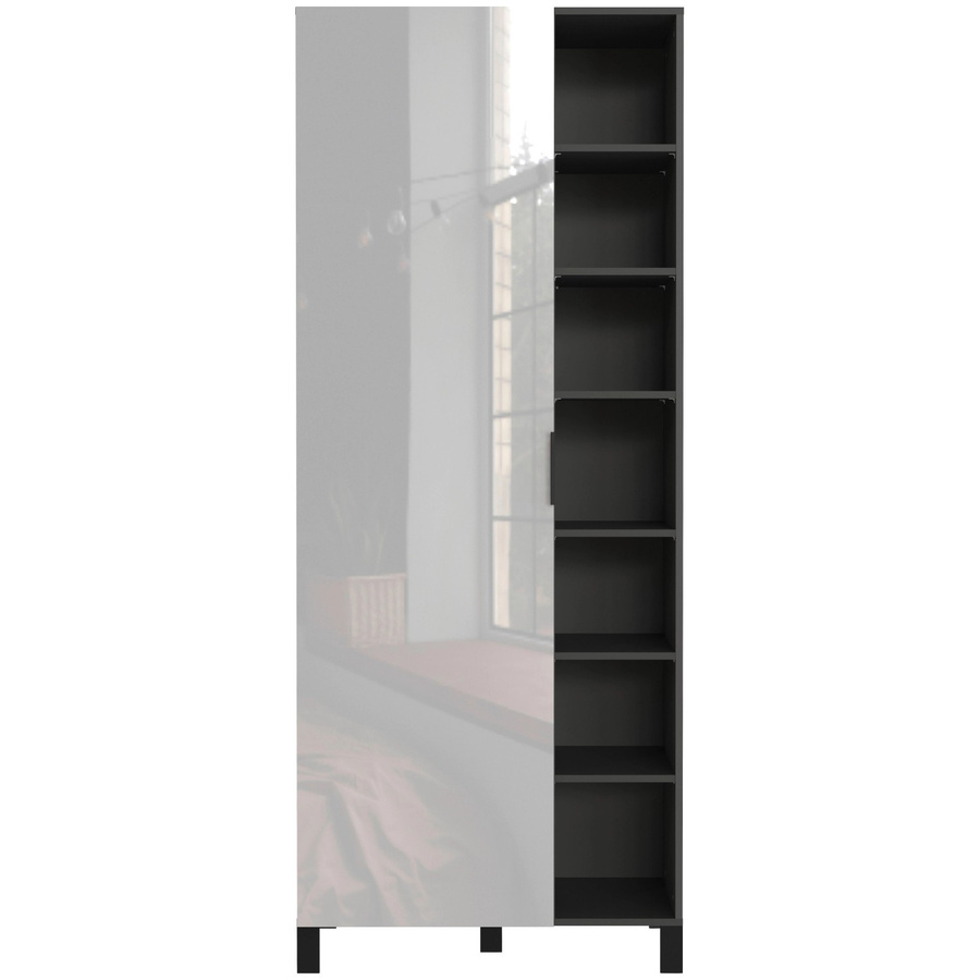 Premium Living Garderobenschrank Ceduna in Grau, modern mit Türen und Regalfächern, B/T/H: 82 x 40 x 202 cm - Bild 2