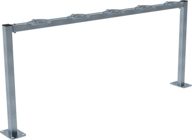 Schake Scooter Reihenparker zum Aufdübeln aus Stahl, Farbe: Silber, Breite: 150 cm, Höhe: 65 cm - Bild 1