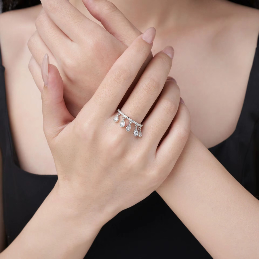 LinkerLove Ring 925 Silber, Moissanit, Damen - Bild 2