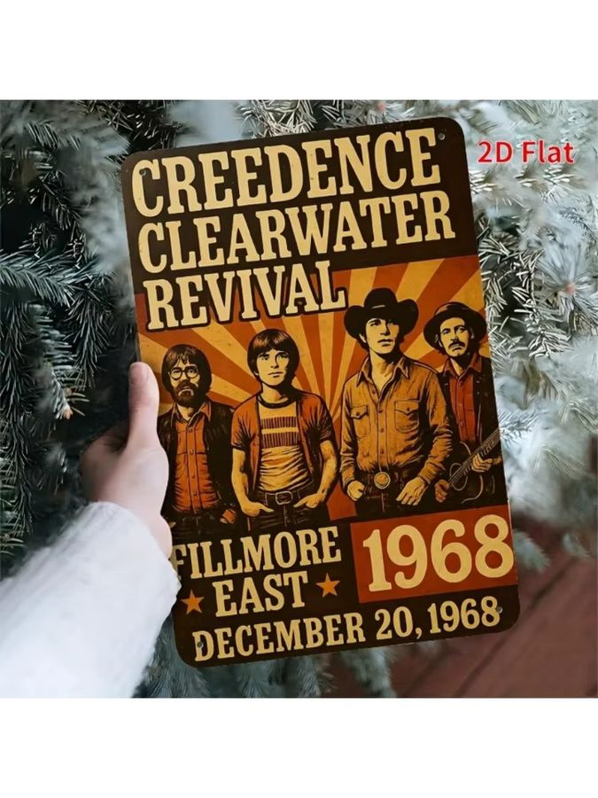 CCRRetroRockSign Vintage Metallwandkunst Creedence Clearwater Revival Eisenschild, Höhe: 30 cm, Breite: 20 cm - Bild 5