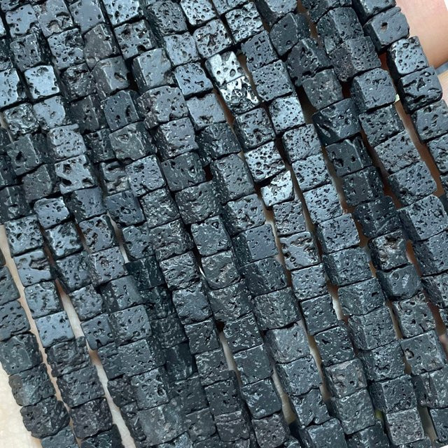 JCXAZSJ Naturstein Schwarz Vulkan Lava Spacer Perlen, 4 6 8 mm - Bild 1