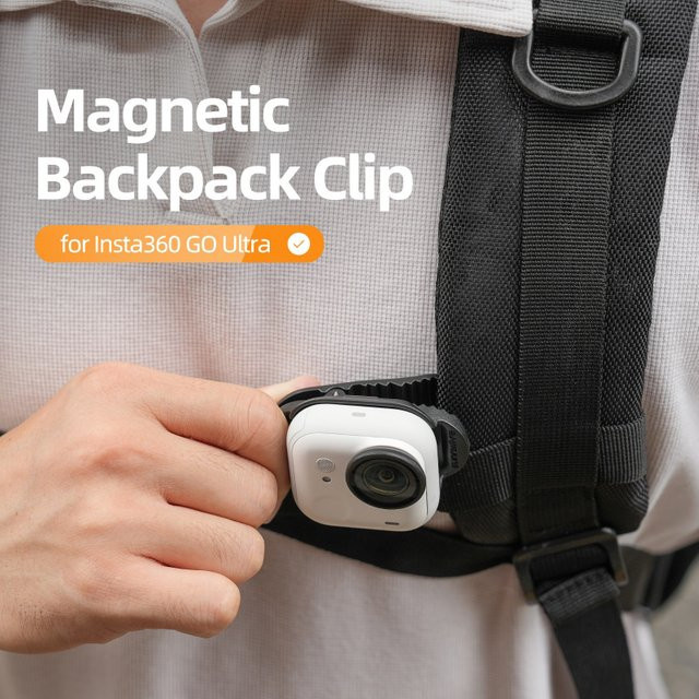 Insta360 GO Ultra Magnetische Schnellverschluss-Halterung mit Rucksack-Clip und Anti-Shake-Funktion für deine Kamera - Bild 1