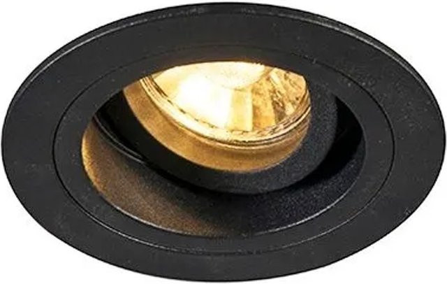 QAZQA Set mit 6 modernen Einbaustrahlern in Schwarz, drehbar und schwenkbar, Durchmesser: 9,2 cm - Bild 1
