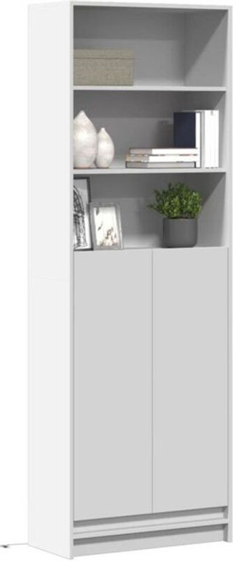 Modernes Highboard Vidaxl als Hängevitrine mit LED-Beleuchtung in Weiß, B/T/H: 69 x 32,5 x 200 cm - Bild 1