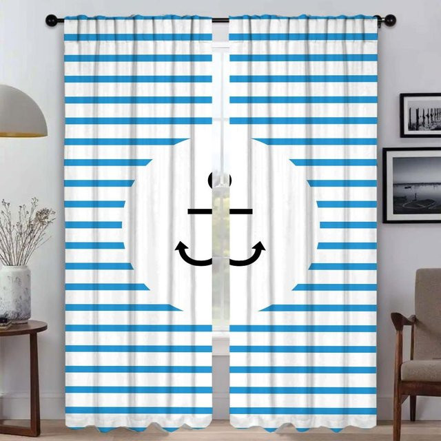 2er-Set semi-transparente Tüll-Vorhänge in Weiß für Wohnzimmer und Schlafzimmer, B: 50 cm, H: 70 cm - Bild 1