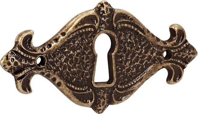 Siro Schlüsselzierschild 364 Vintage Messing Antik in Gold und Braun, Breite: 50 mm - Bild 1