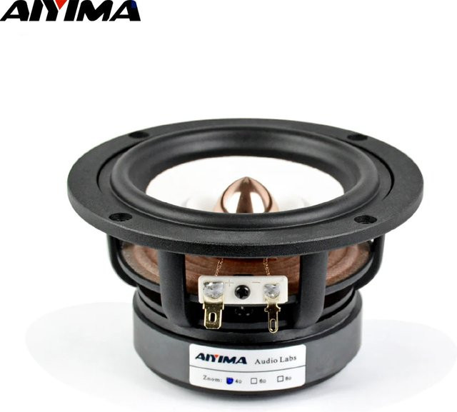 AIYIMA 4 Zoll Breitbandlautsprecher Schwarz 30W 4/8 Ohm HIFI Lautsprecher für Desktop und Regal-Audio DIY - Bild 1