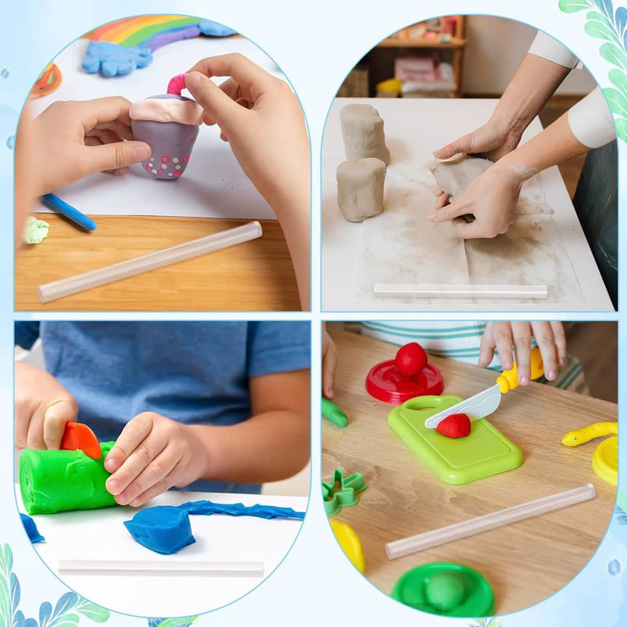 10 Stück transparente Rollwerkzeuge aus Acryl für Polymerton und Keramik, DIY Kunststoff-Rollstäbe zur Gestaltung - Bild 4