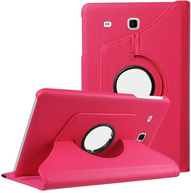 Samsung Galaxy Tab E 9.6 SM-T560 T561 360 Grad drehbare Flip Lederhülle in Rose Pink - Bild 1