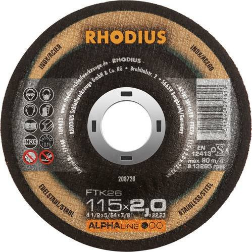 Rhodius FTK26 208728 Trennscheiben-Set für Edelstahl und Stahl, 25 Stück, Mehrfarbig - Bild 1