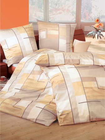 Biberna Bettwäsche aus Feinbiber aus 100% Baumwolle in Beige mit Reißverschluss, B/H: 135 x 200 cm