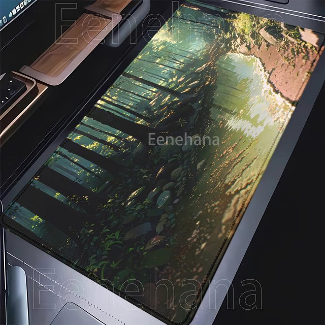 Eenehana Gaming Mauspad Waldlandschaft Ästhetik in Multicolour, B/T: 90 x 40 cm - Bild 1