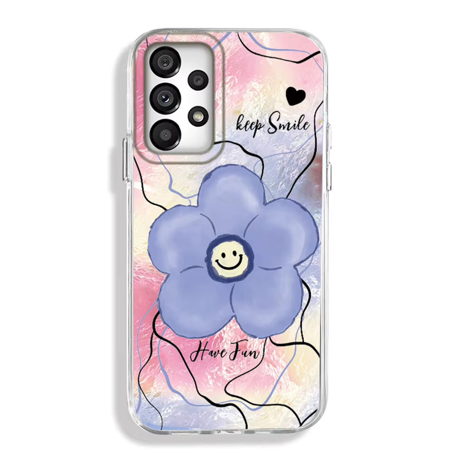 Samsung Galaxy Handyhülle mit rosa Blumen und Mädchen-Design für Android-Modelle - Bild 3
