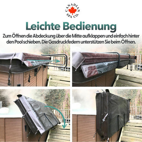 Canadian Spa Whirlpool Abdeckhilfe Korb aus Aluminium in Schwarz mit Gasdruckfedern für Whirlpools und Swim Spas - Bild 4