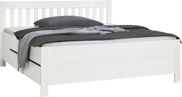 ZANDIARA Stauraumbett in Weiß mit Schubladen, modern, B/T/H: 180 x 200 x 102 cm - Bild 1