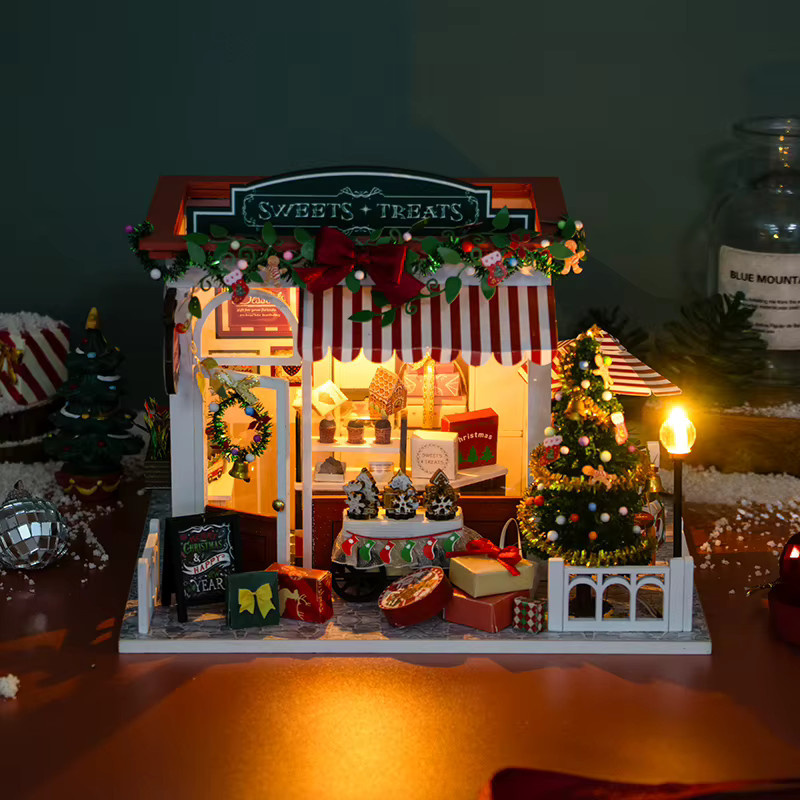 zuuton DIY Miniatur-Puppenhaus-Bausatz mit LED-Beleuchtung aus Holz in Mehrfarbig - Bild 2