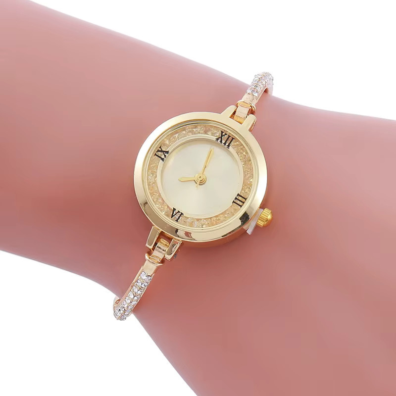 Armbanduhr Gold, Diamantbesetzt, Milanaise, Damen - Bild 2