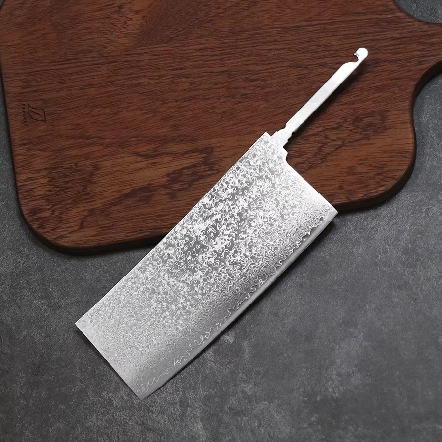 JUMCSONG 7-Zoll Schneidemesser-Rohling aus 67-lagigem Damaststahl und VG10-Stahl in Silber/Grau - Bild 2