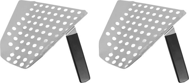 CosyHome Pommes Frites Schaufel aus Edelstahl mit Löchern und ergonomischem Einzelgriff, Silber, 2 Stück - Bild 1