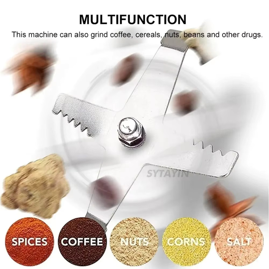ANENG Elektrische Kaffeemühle und Gewürzmühle aus Edelstahl in Silber - Bild 4