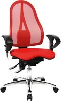 TOPSTAR Bürodrehstuhl Sitness 15 in Schwarz-Rot mit Armlehnen und Rollen - Bild 1